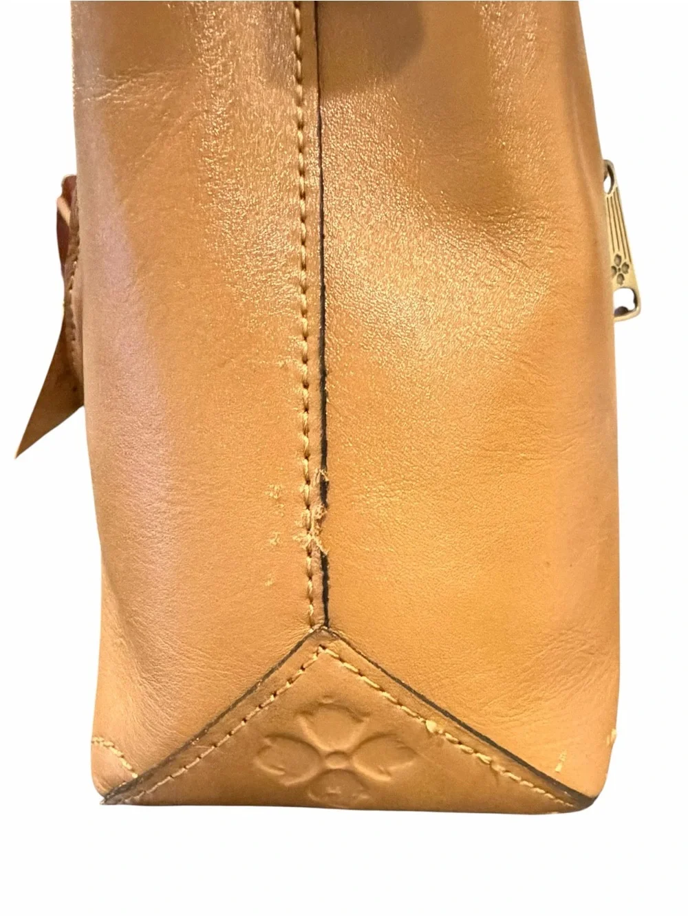 Patricia Nash Angela Naturals Seashell Kisslock‎ Leather Handbag NEW DISTRESSED